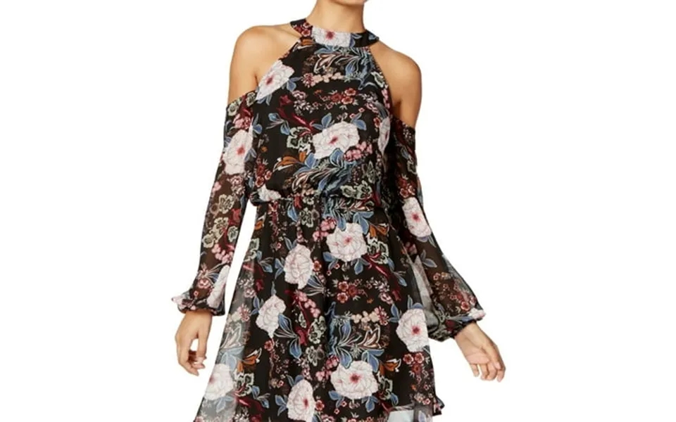 One Hart Womens Juniors Sheer Cold Shoulder Party Dress