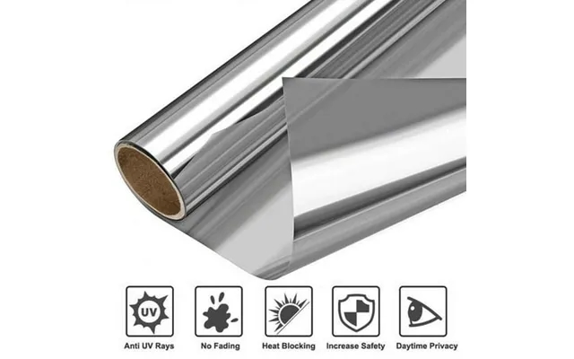 One Way Mirror Window Film Silver 19 W Heat Uv Reflective Window Tint Foil For Home Office 1 Roll 3937inch 100m product image