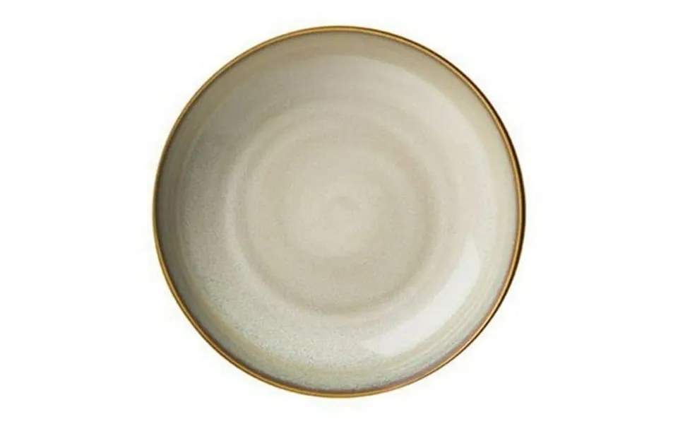 Oneida L6753066123c 7 In. Rustic Sama Porcelain Round Deep Coupe Plate Beige