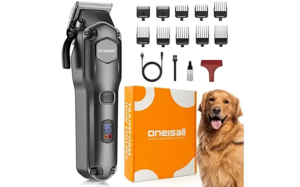 Oneisall Dc-600 Dog Clippers For Grooming Cordless & Low Noise Dog Grooming Clippers For Thick Coats Black