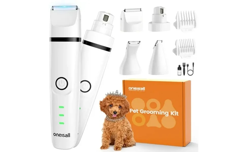 Oneisall N12 Dog Paw Trimmer For Dogs 4-in-1 Low Noise Cordless Dog Grooming Kit Body Dog Clipper & Face Dog Clipper & D