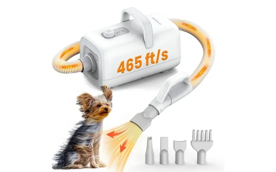 Oneisall S7 Dog Dryer For Pet Grooming 465 Ft S High Velocity Dog Blow Dryer Low Noise Dog Hair Dryer With 8