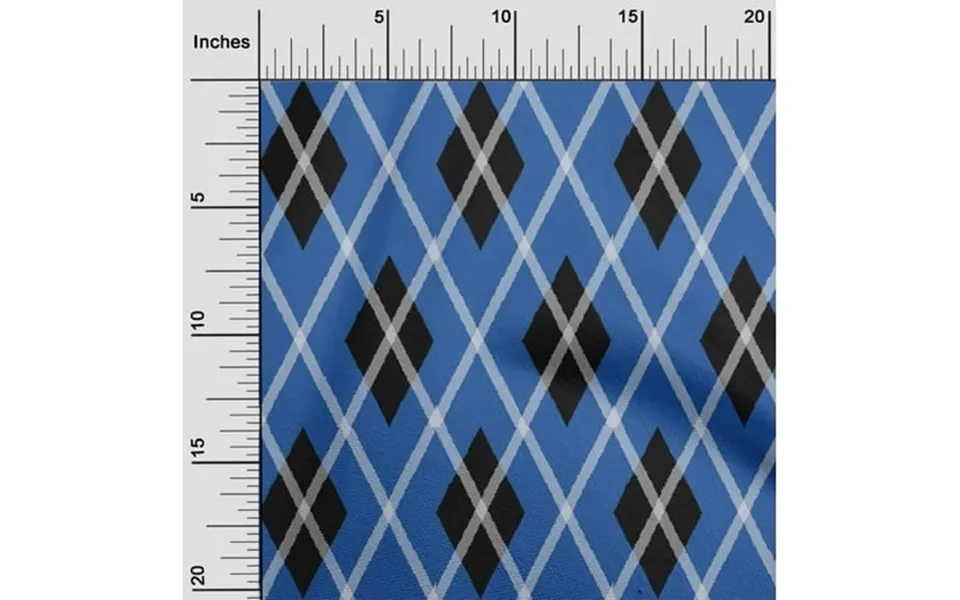Oneoone Silk Tabby Blue Fabric Argyle Check Fabric Prints By Yard 42 Inches Wide