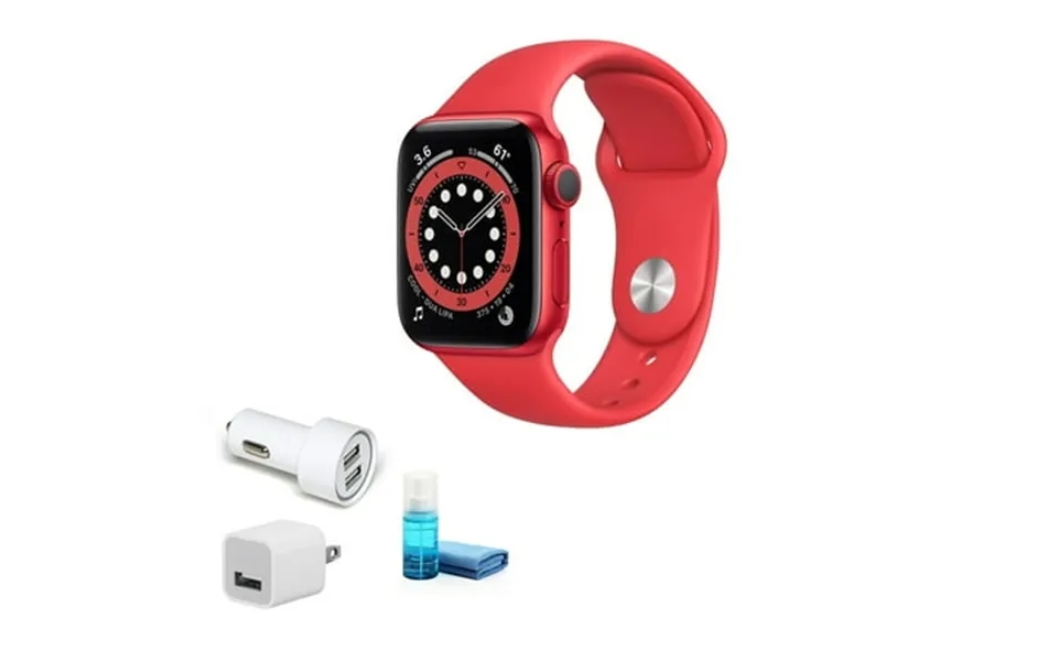 Open Box Apple Watch Series 6 Gps 40mm Red Sport Band - Kit With Usb Adapter New