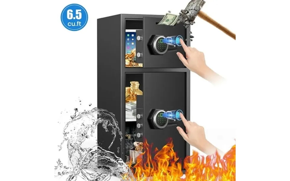 Opentiny 6.5 Cuft Large Biometric Fingerprint Home Safe Fireproof Waterproof Anti-theft Money Safe Box With Deposit Slot