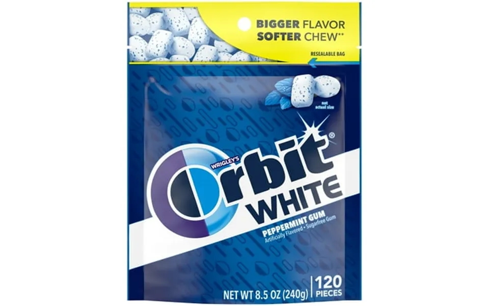 Orbit White Peppermint Sugar Free Chewing Gum Value Pack - 120 Ct Bag