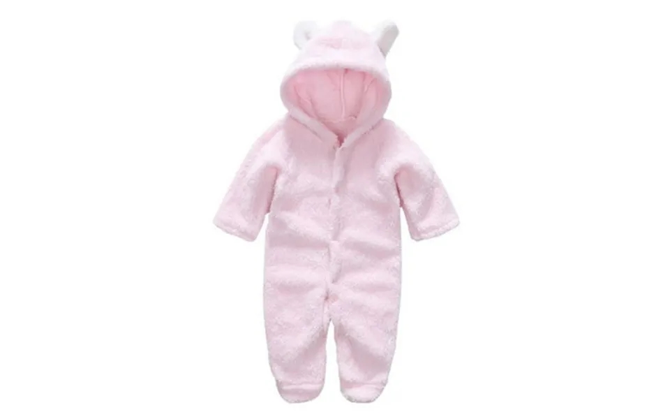 Orchip Newborn Baby Jumpsuit Hoodies 0-3 Months Fleece Romper Button Coat Infant Bodysuit