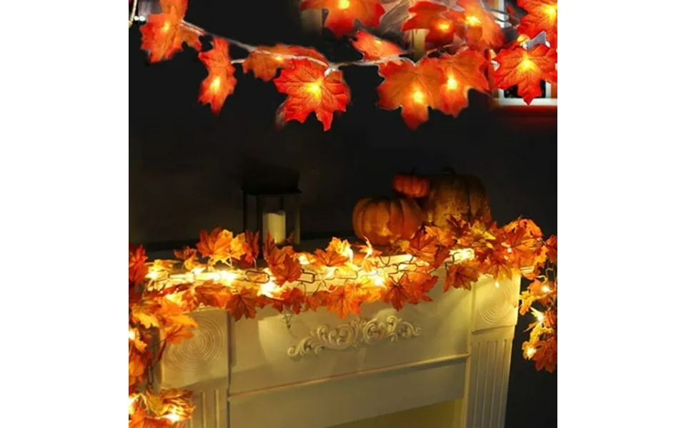 Originalsourcing 2pcs Fall Maple Leaves String Lights Total 10 Ft & 20 Led Thanksgiving Christmas Decorations Lights For