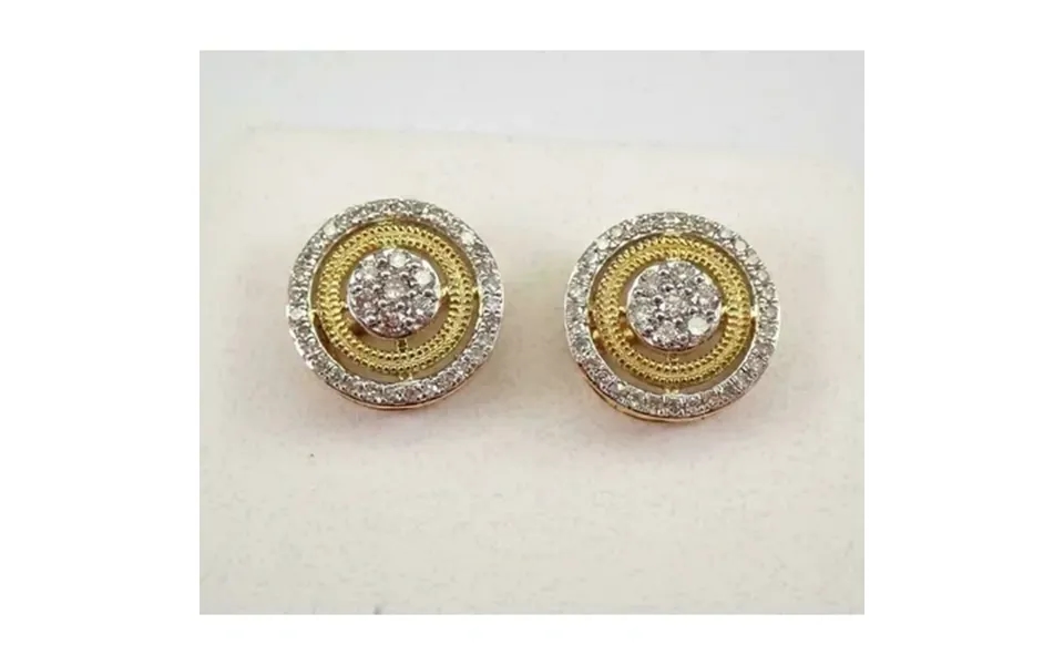 Orlov Diamonds 1.00ct Round Cut Moissanite Women S Cluster Stud Earrings 14k Yellow Gold Finish