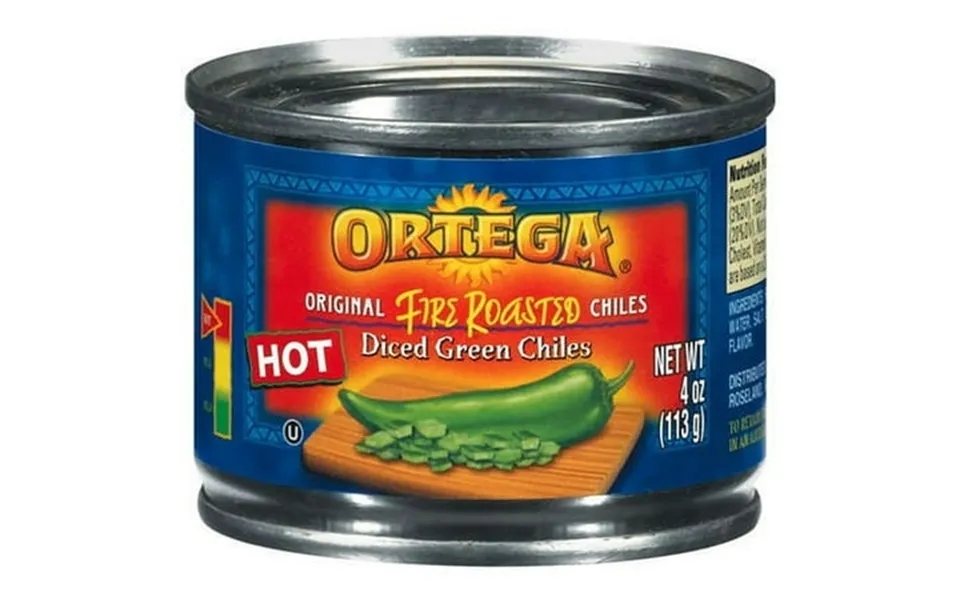 Ortega Hot Diced Green Fire Roasted Chiles 4oz Pack Of 20