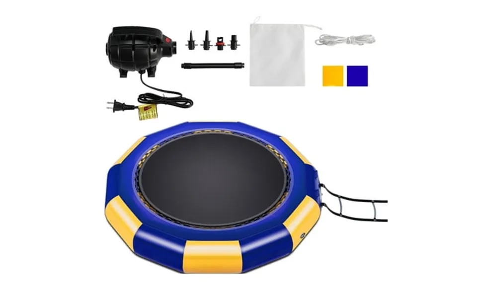 Oryxearth 10ft Water Trampoline For Adult Inflatable Bounce Swim Platform For Pool Lake Yellow