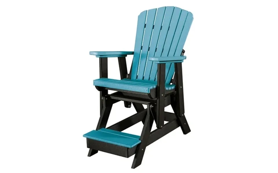 Os Home And Office Furniture Resin Fan Back Balcony Glider In Aruba Blue Black