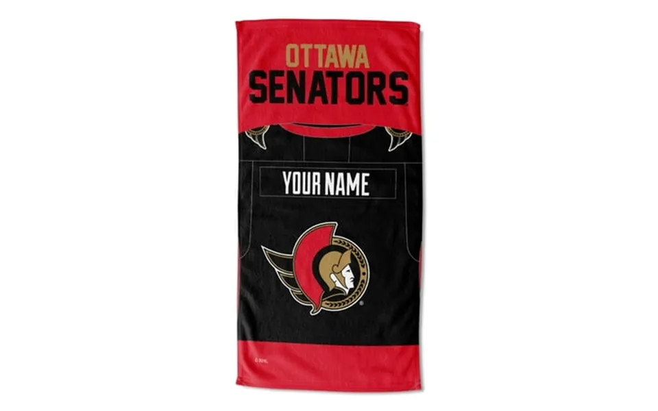 Ottawa Senators Nhl Jersey Personalized Beach Towel 30 X 60