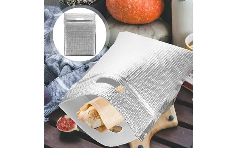 Ounona Reusable Insulated Sandwich Bag In Silver Aluminum Foil For Home Use Lightweight And 10pcs