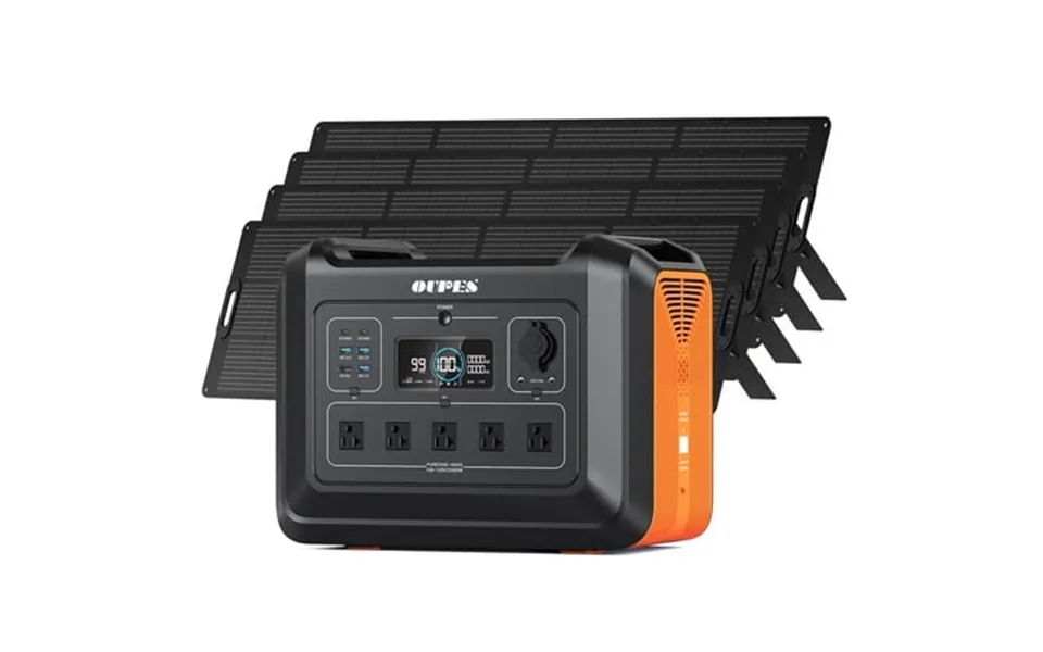 Oupes 2400w Solar Generator 4x240w Panel 2232wh Portable Power Station For Camping Home Backup Rv