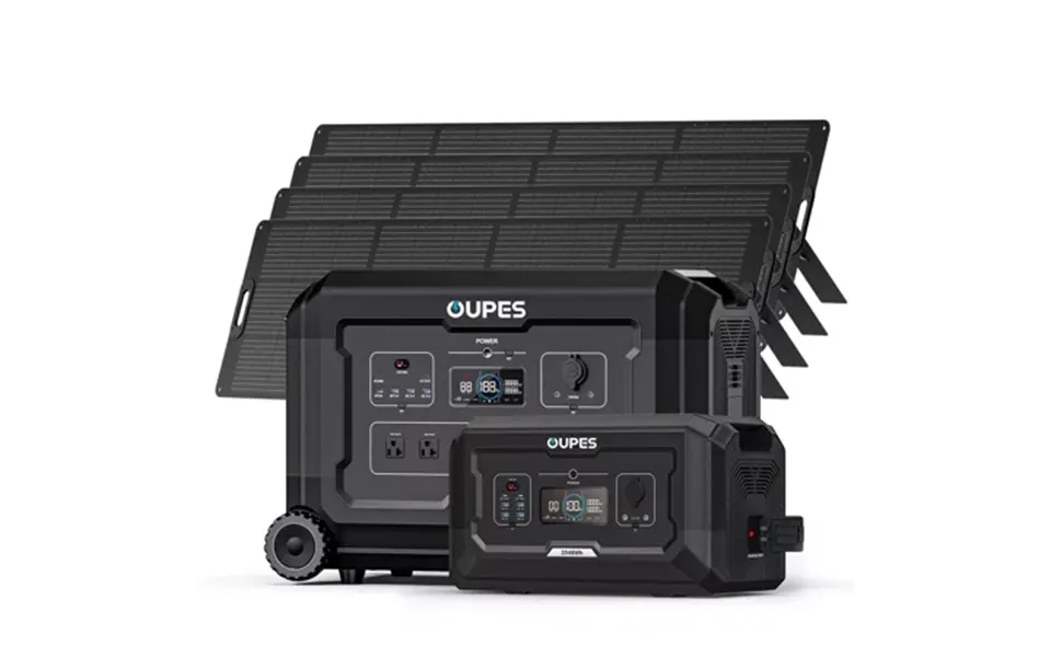 Oupes Mega 3 Power Station 5120wh Solar Generator 4x240w Solar Panels B2 Battery Home Backup Use