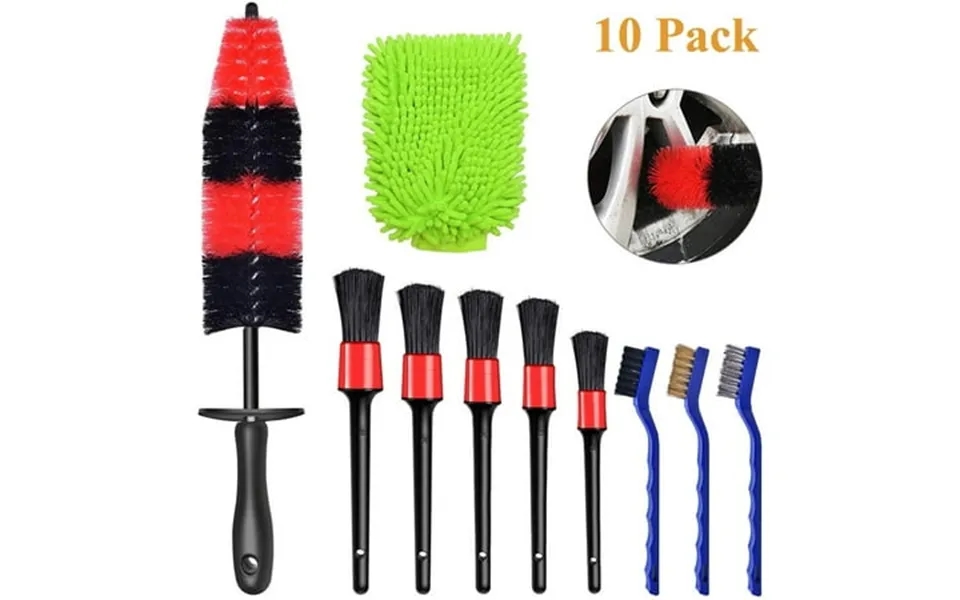 Ousitaid Wheel Brush Kit - 10 Pcs Car Detailing Brush Set