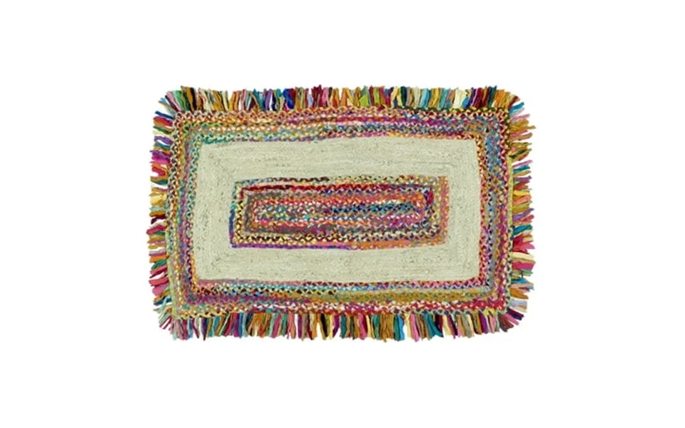 Oussum Hand Woven Natural Jute Cotton Area Rug Indoor Home Décor Braided Chindi Rugs Runner Online