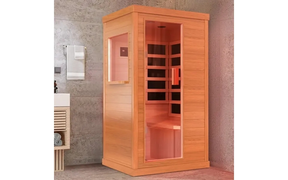 Outdoor African Okoume Sauna 900w Sauna Room 360 Far Infrared Sauna With Bluetooth Music Player And Video Player Rack
