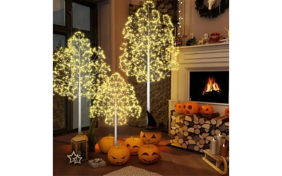 Outdoor Christmas Trees Set Of 3 4ft 5ft 6ft Prelit Artificial Tree All-weather Waterproof With 2560pcs Timer Warm Light