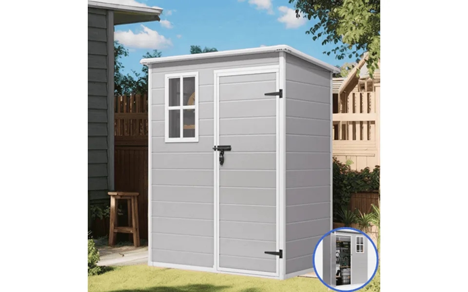 Outdoor Storage Shed 5 X3 Resin Outdoor Shed Lofka Plastic Garden Shed Gray And White