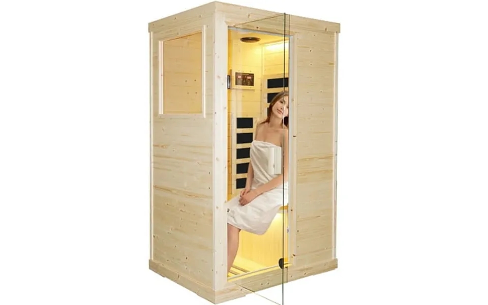Outexer Infrared Sauna 1 Person Full Spectrum Infrared Sauna For Home Indoor Dry Sauna With 5 Heater Panels Bluetooth An