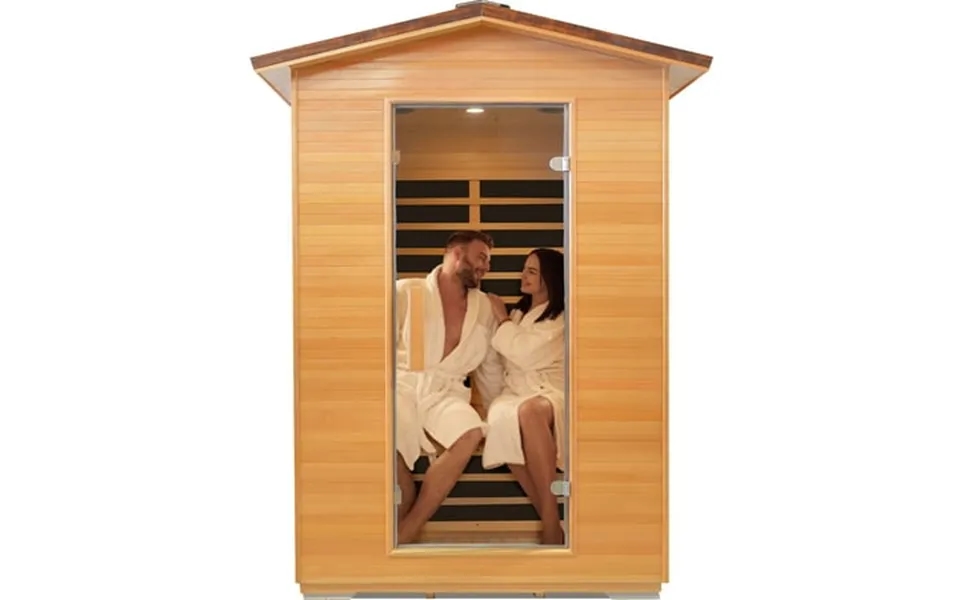 Outexer Outdoor Sauna 2 Person Far Infrared Sauna Canadian Hemlock Home Sauna Withstand Outdoor Temp -10 -149 Low Emf Sa