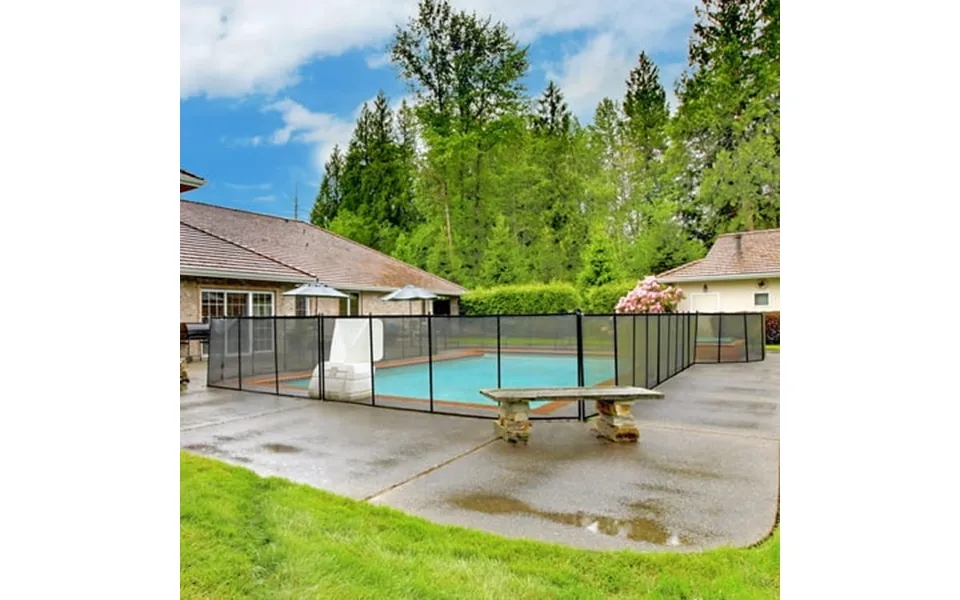 Overpatio 366*15*122cm Aluminum Alloy Teslin Pool Safety Fence Black