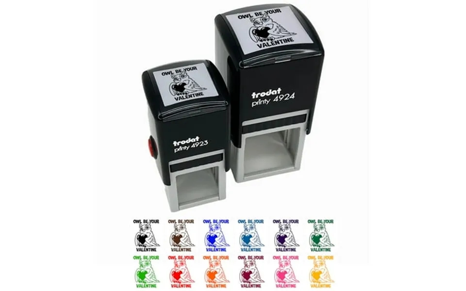 Owl I Ll Be Your Valentine Love Self-inking Rubber Stamp Ink Stamper - Black Ink