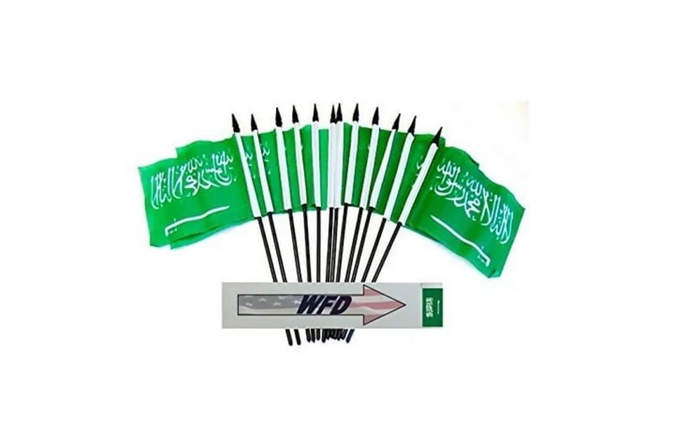 Pack Of 12 4 X6 Saudi Arabia Polyester Miniature Desk & Little Table Flags 1 Dozen 4 X 6 Kingdom Of Saudi Arabia Ksa Sma