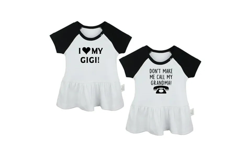 Pack Of 2 I Love My Gigi & Don T Make Me Call My Grandma Funny Dresses For Baby Newborn Babies Skirts Infant Princess Dr