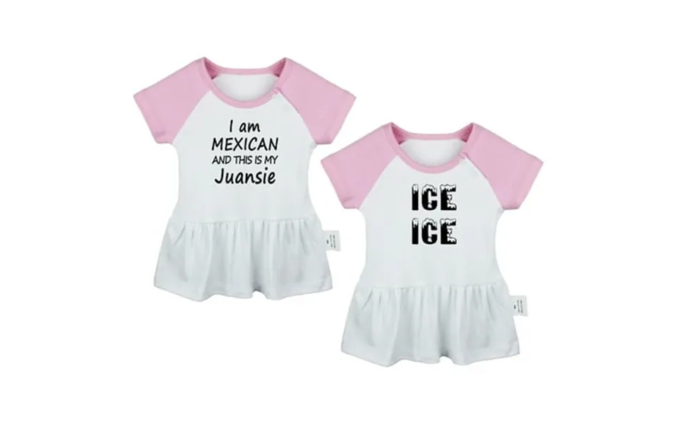 Pack Of 2 Ice Ice & I Am Mexican And This Is My Juansie Funny Dresses For Baby Newborn Babies Skirts Infant Princess Dre
