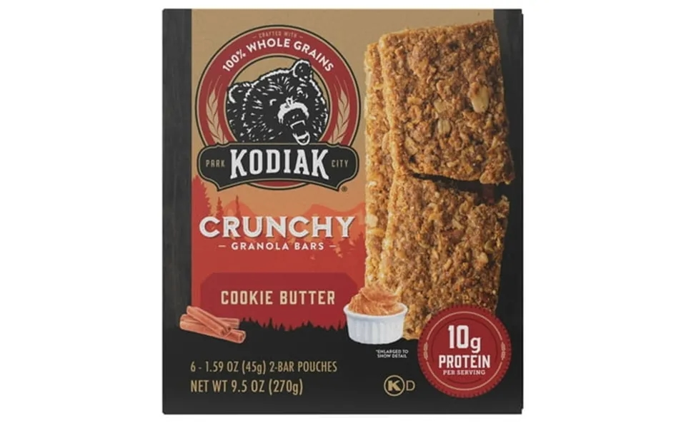 Pack Of 2 Kodiak Cakes 10g Protein Crunchy Granola Bars - Cookie Butter 6 Ct Package May Vary