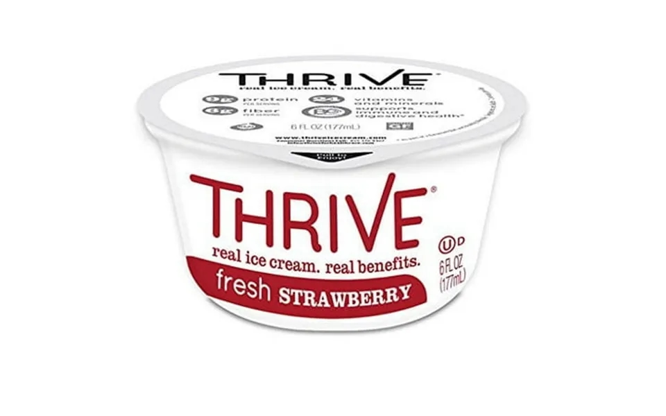 Pack Of 24 Thrive Ice Cream Fresh Strawberry 6 Oz Cup