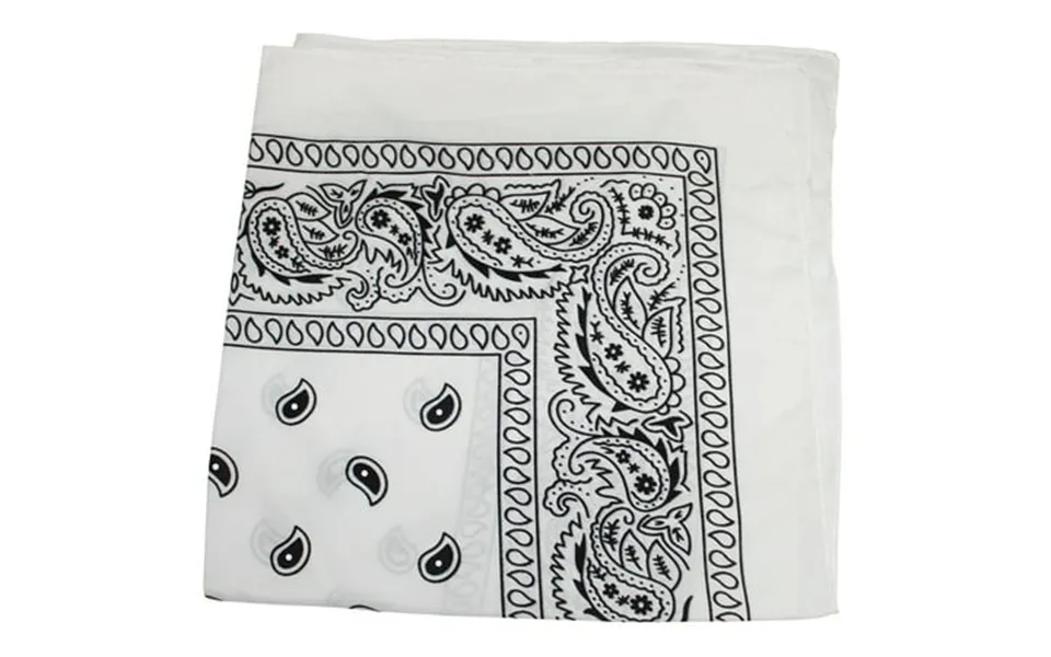 Pack Of 50 Daily Basic 100% Cotton 22 X 22 Paisley Printed Bandana White