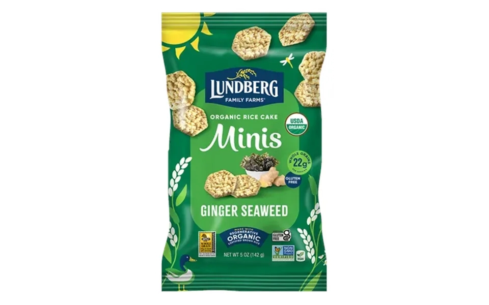 Pack Of 6 Lundberg Family Farms Organic Ginger Seaweed Rice Cake Minis 5 Oz