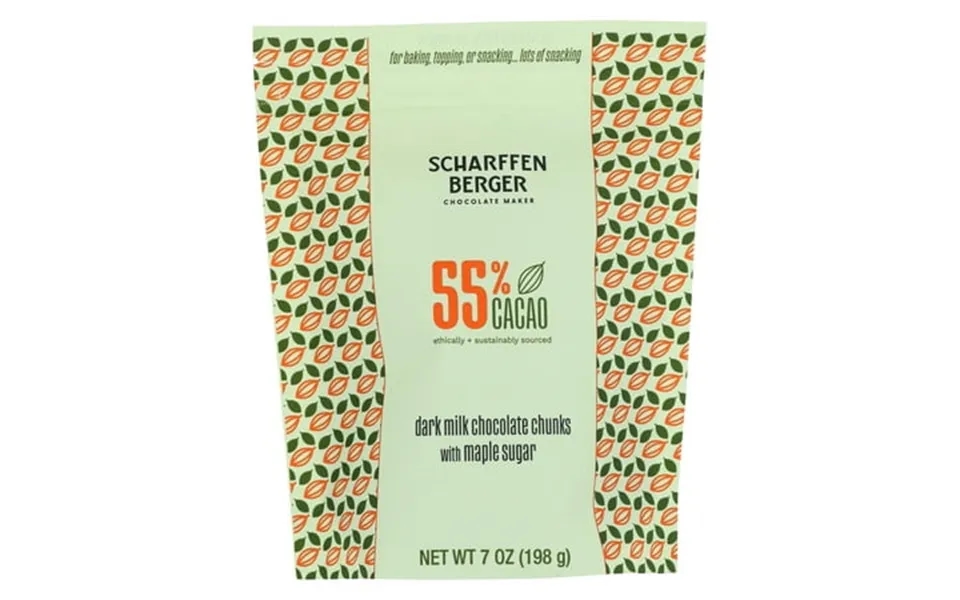 Pack Of 8 Scharffen Berger Dark Milk Chocolate Chunks With Maple Sugar 7 Oz