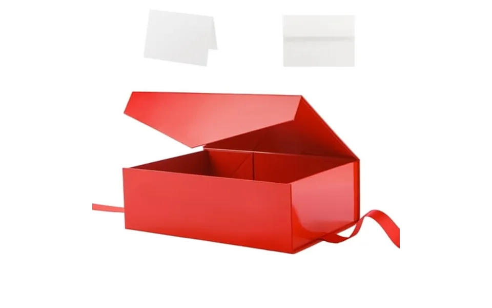 Packhome Gift Box With Lid For Presents 11.5x8.1x3.8 Inches Red Magnetic Large Gift Box With Ribbon