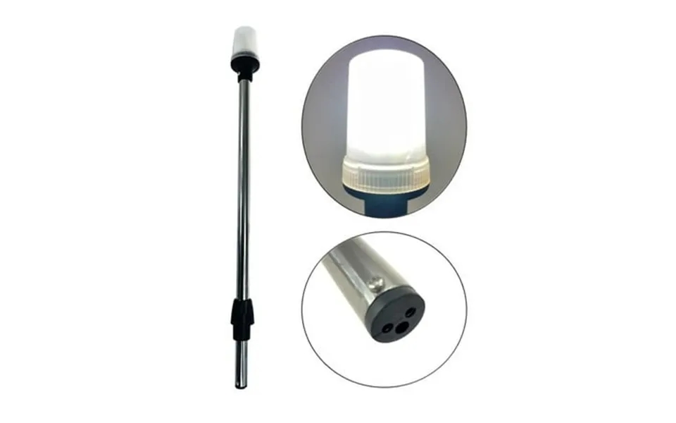 Pactrade Marine Boat Led All Round Anchor Navigation Stainless Steel Pole Light Black Base Clear Lens Pa Housing 10-24vd