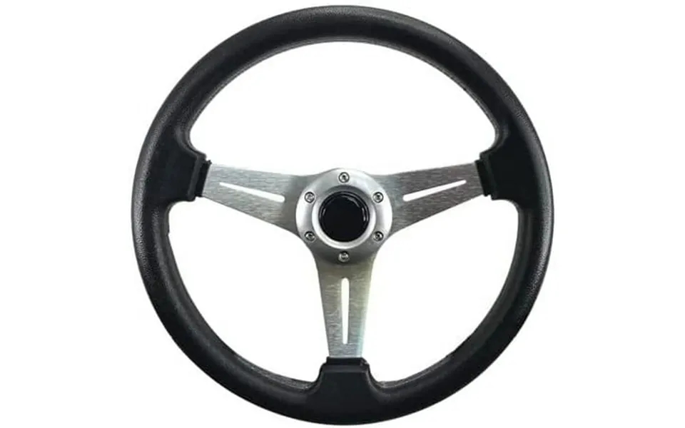 Pactrade Marine Boat Pontoon Non-magnetic Silver Steering Wheel Aluminum Frame Polyurethane Pu Sleeves 3 Spokes 13 Diame