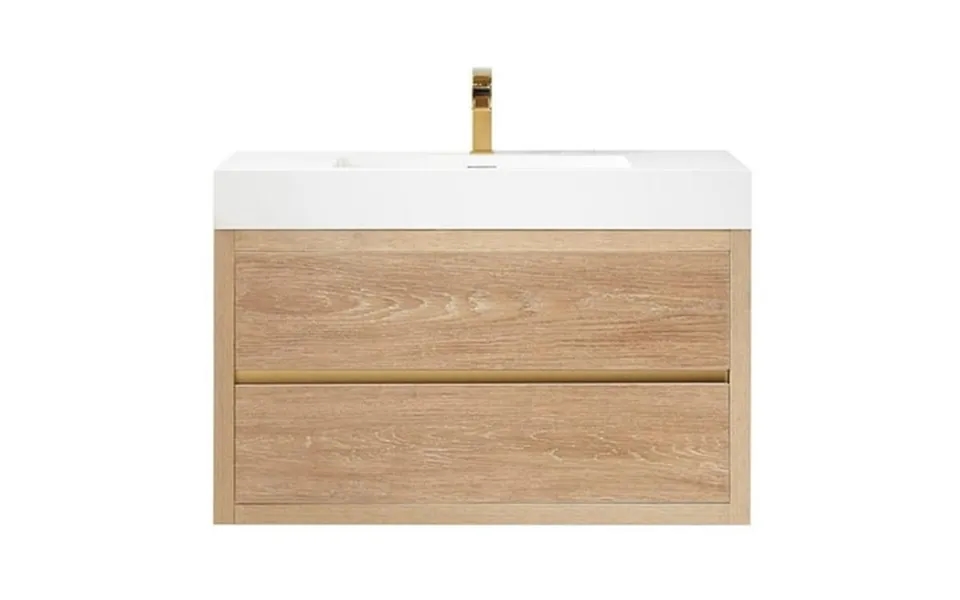 Palencia 36 Single Sink Wall-mount Floating Wood Bathroom Vanity No Mirror