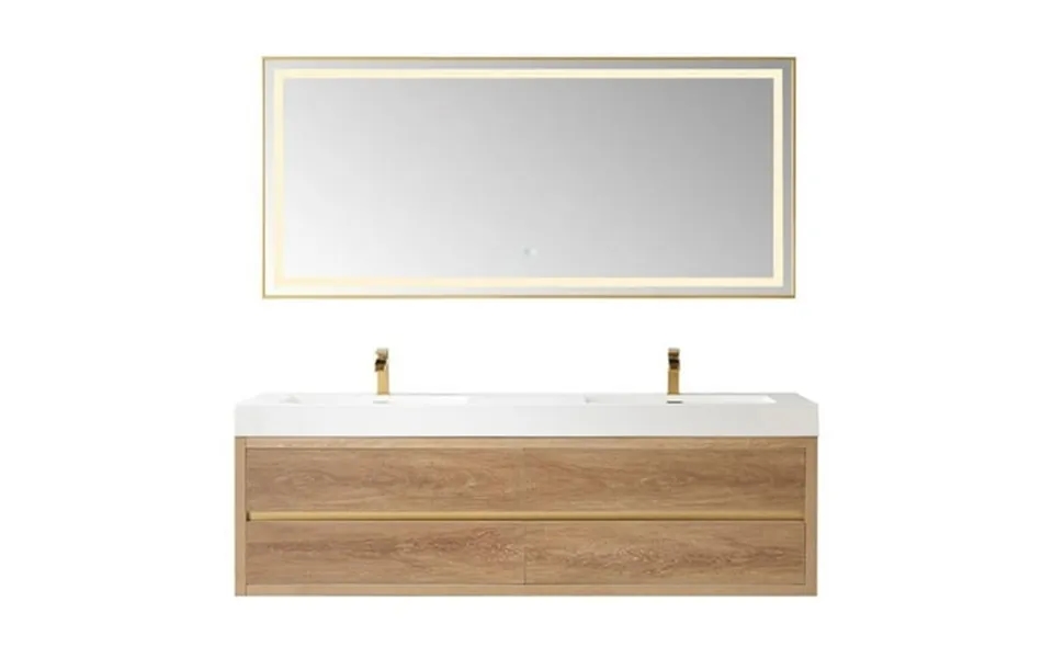 Palencia 72 Double Sink Wall-mount Floating Wood Bathroom Vanity With Mirror