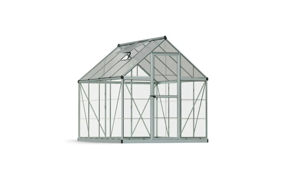 Palram - Canopia Hybrid 6 X 8 Polycarbonate Aluminum Walk-in Greenhouse Silver