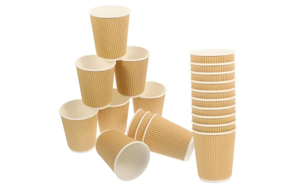 Pamingono 50pcs Ergonomic Design Comfortable To Hold Leak-proof Paper Coffee Cups For Hot Beverages In Yellow Color