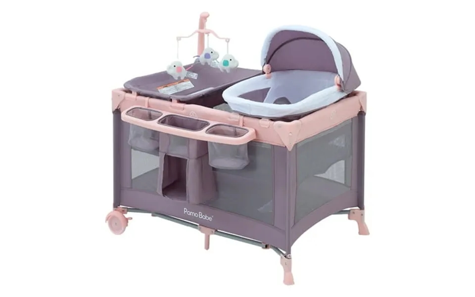 Pamo Babe Nursery Center Playard With Bassinet & Changing Table For Newborn 4-panels Playpen