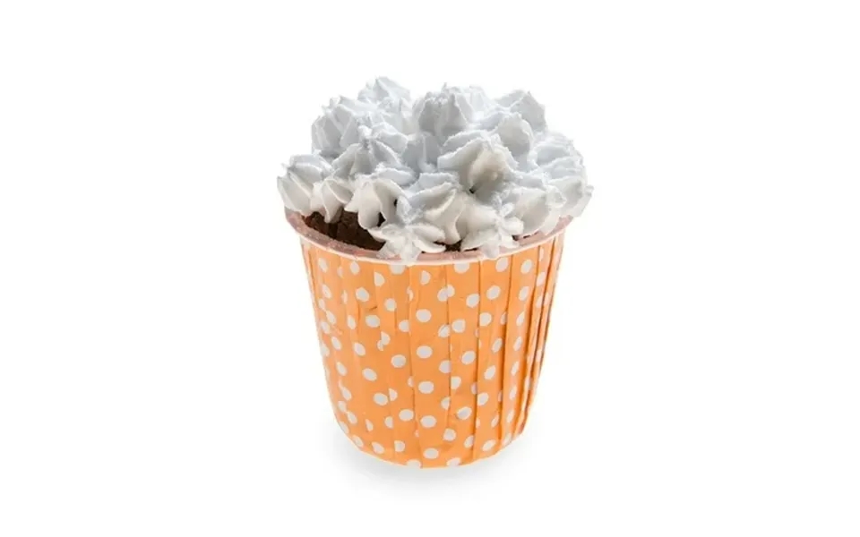 Panificio 1 Oz Elliptical Polka-dotted Hot Orange Paper Regular Baking Cup - Ridged