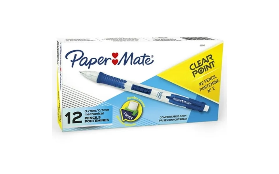 Paper Mate Clearpoint Mechanical Pencils 0.7mm Hb 2 Blue Barrels 12 Count