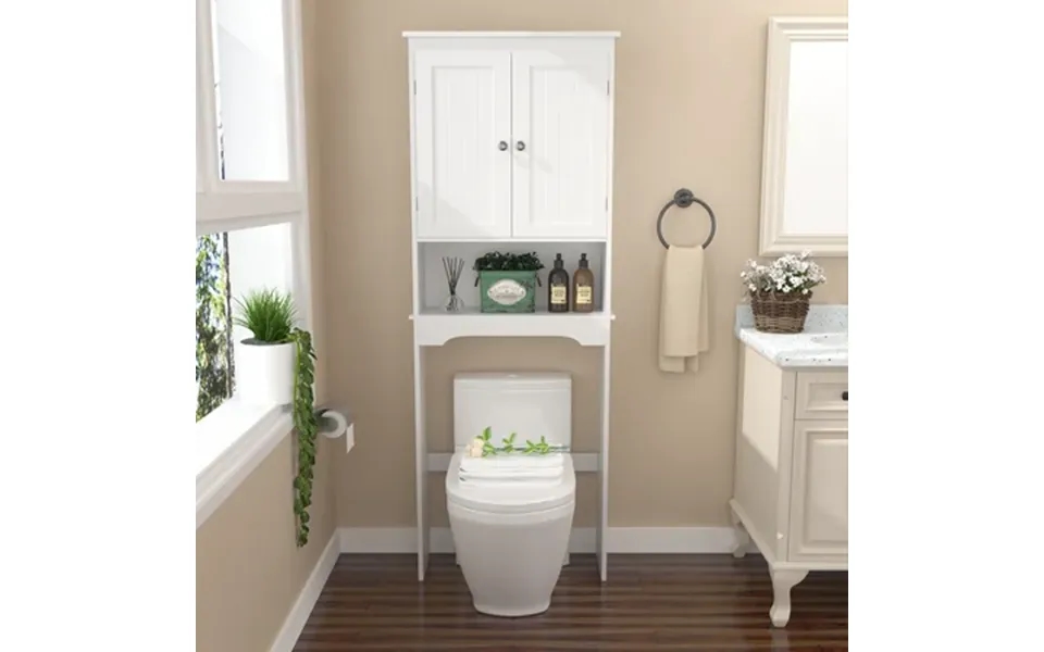 Paproos Over The Toilet Storage Cabinet Bathroom Space Saver Organizer Above Toilet With Adjustable Shelf And 2 Doors Wh