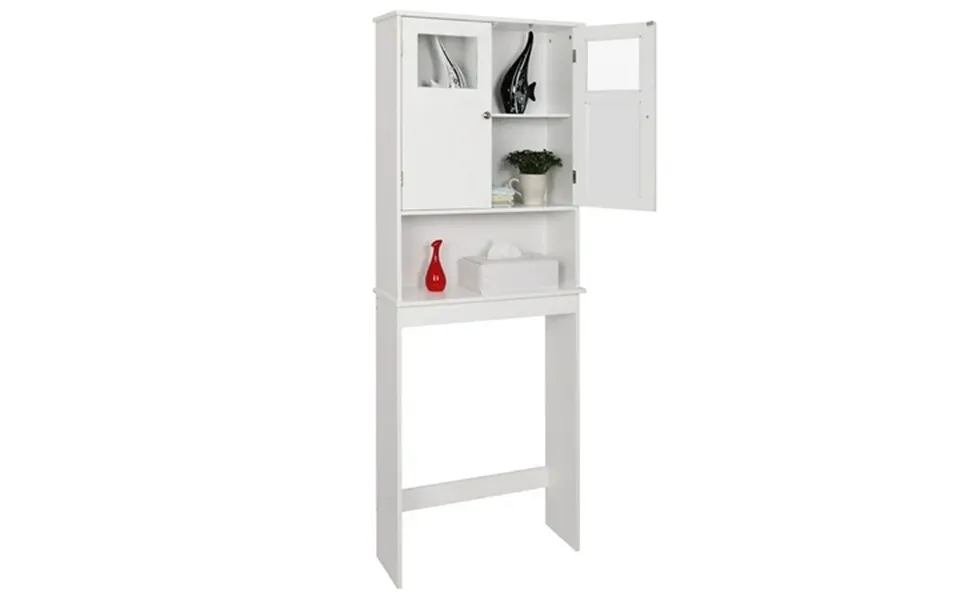 Paproos Over The Toilet Storage Cabinet Bathroom Space Saver Organizer Above Toilet With Adjustable Shelf And 2 Doors Wh