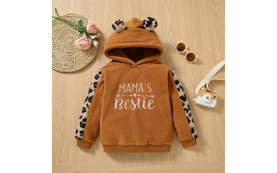 Patpat Kid Girl Childlike Expression Letter Hooded Coat